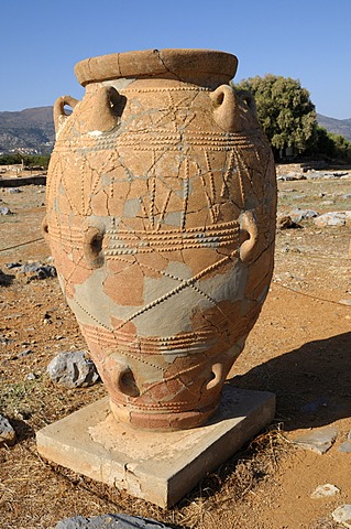 Stoneware jug, Minoan Palace of Malia, Crete, Greece, Europe