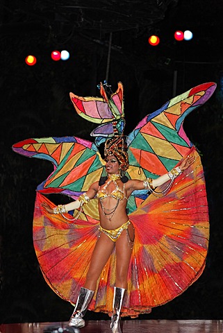 Dancer at the Tropicana open-air nightclub in the suburb of Marianao, La Habana, Havana, Villa San Cristobal de La Habana, Republic of Cuba, Caribbean, Central America