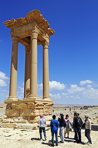 Pylon in the tetra pylon at the excavation site of Palmyra, Tadmur, Syria, Asia