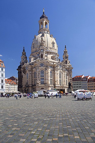 Church of Our Lady on Neumarkt square, Dresden, Saxony, Germany, Europe