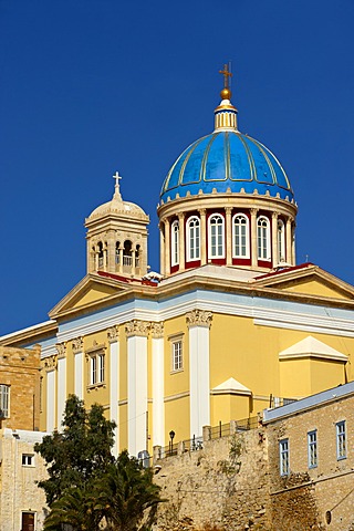 Neo-classic Greek Orthodox church of Saint Nicholas, Ermoupolis, Syros, Cyclades Islands, Greece, Europe