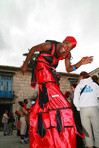 Salsa dancing during Carnival, Plaza de la Catedral, Havana, Cuba, Caribbean, Americas