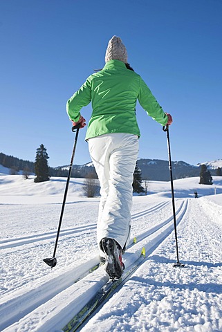 Cross-country skiing woman