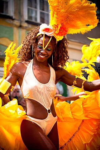 Female samba dancer, Samba Festival, Coburg, Bavaria, Germany, Europe