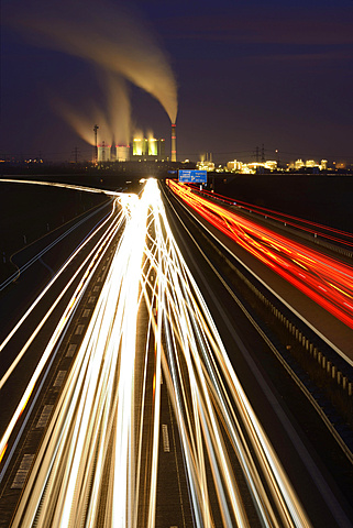 Blurred lights from moving traffic