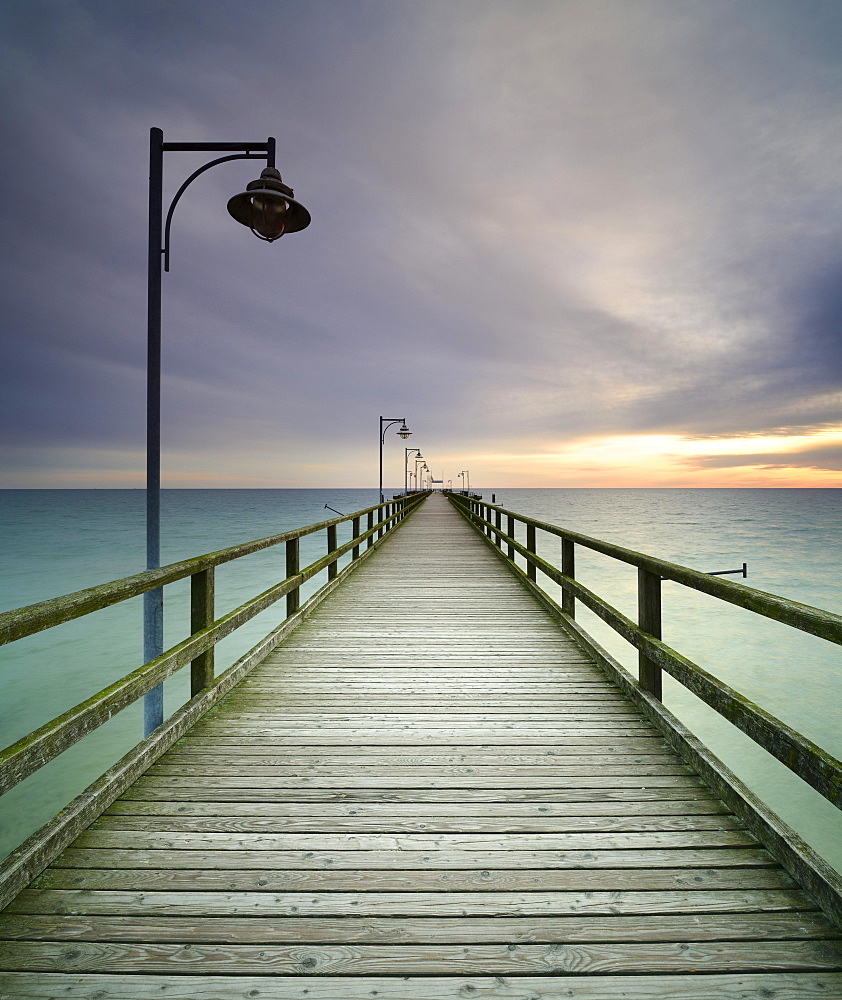 Pier on the beach, Seebad Gohren, Rugen, Mecklenburg-Western Pomerania, Germany, Europe