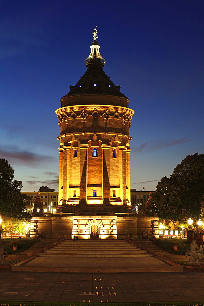 Wasserturm, water tower, Mannheim, Baden-Wurttemberg, Germany, Europe