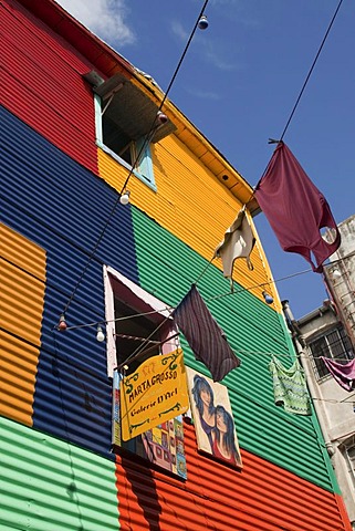 Typical colourful house in the La Boca neighbourhood, Buenos Aires, Argentina, South America