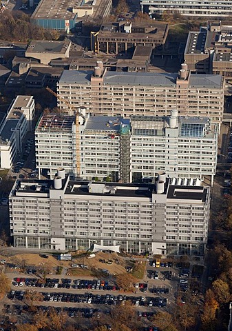 Aerial view, Uni-Tech-Center at front, Technologiezentrum Ruhr, centre, MA-Building of the Faculty of Medicine at back, Bochum, Ruhr Area, North Rhine-Westphalia, Germany, Europe