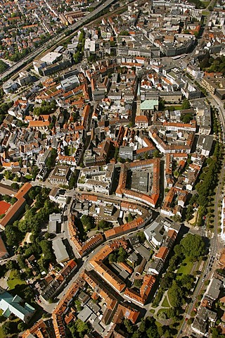 Aerial view, Bielefeld, Ostwestfalen-Lippe region, Westphalia, North Rhine-Westphalia, Germany, Europe