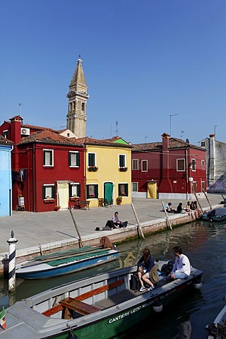 Burano painted houses, Venice, UNESCO World Heritage Site, Venetia, Italy, Europe