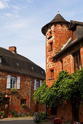 Collonges la Rouge, labelled Les plus beaux villages de France, The most beautiful villages of France, Dordogne valley, Correze, Limousin, France, Europe