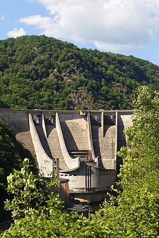 Hydroelectric dam of Aigle, Dordogne river, Correze, Limousin, France, Europe