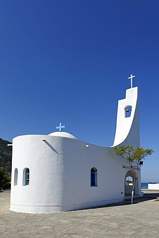 Agios Nicolaos or St. Nicholaos church at Potami beach at Karlovasi, Samos island, southern Sporades, Aegean sea, Greece, Europe