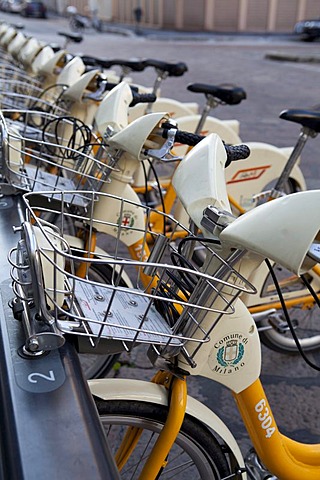 Rental bikes, Milan, Italy, Europe