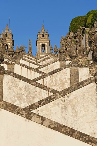 Baroque stairs, Bom Jesus do Monte Sanctuary, Braga, Minho, Portugal, Europe