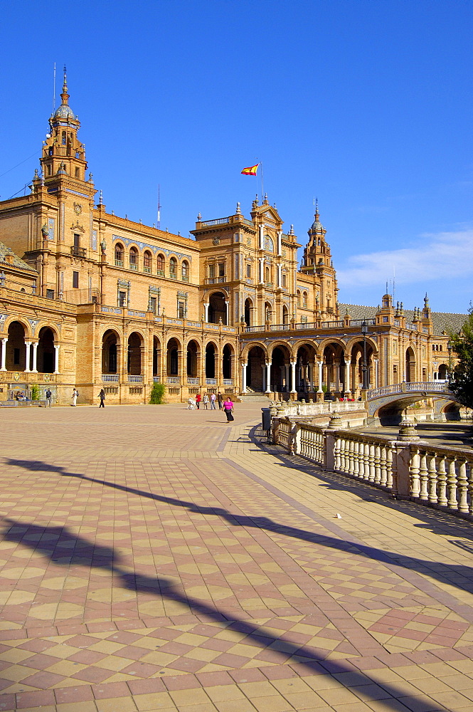 Plaza de Espana in Maria Luisa Park, Seville, Andalusia, Spain, Europe