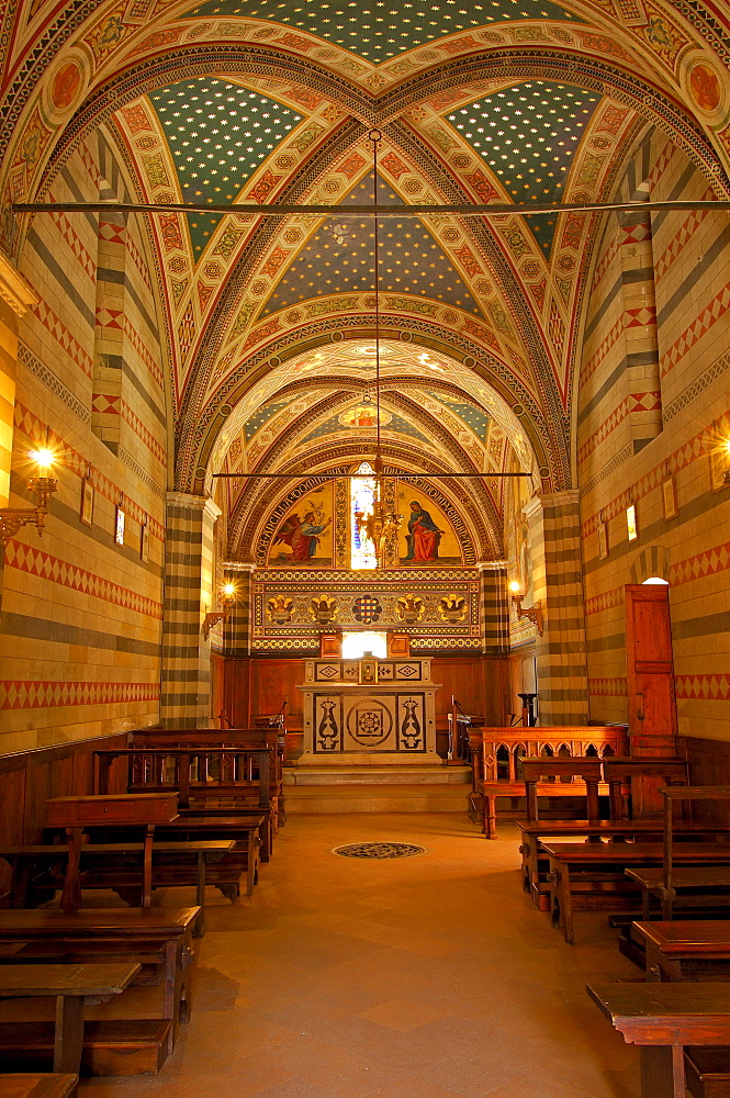 Castello di Brolio Chapel, Brolio Castle chapel, Ricasoli Vineyard, Siena Province, Tuscany, Italy, Europe