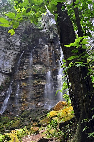 Subtropical waterfall, Chapada Diamantina, near Salvador de Bahia, Bahia, Brazil, South America