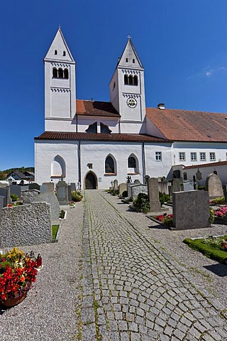 Parish church of St. John the Baptist, old Premonstratensian abbey church, Steingaden, Upper Bavaria, Bavaria, Germany, Europe