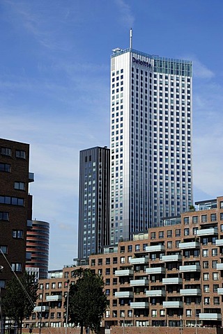 Modern architecture along the Nieuwe Maas River, Spoorweghaven Harbour, Kop van Zuid, Rotterdam, Holland, Nederland, Netherlands, Europe