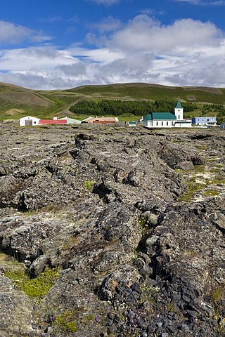 Lava field with old lava, Reykjahliï£¿ or Reykjalid, MËvatn, northern Iceland, Europe