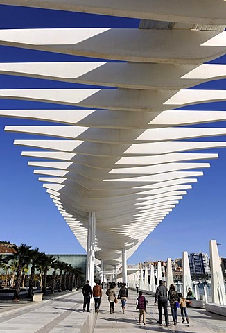 Estacion Maritima pedestrian area in Malaga, Spain, Europe