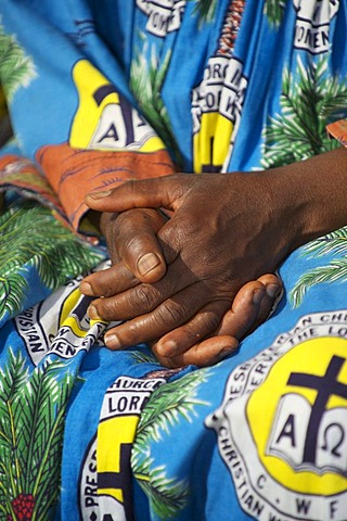 Hands of a woman of the Christian Women's Fellowship, CWF, Bamenda, Cameroon, Africa