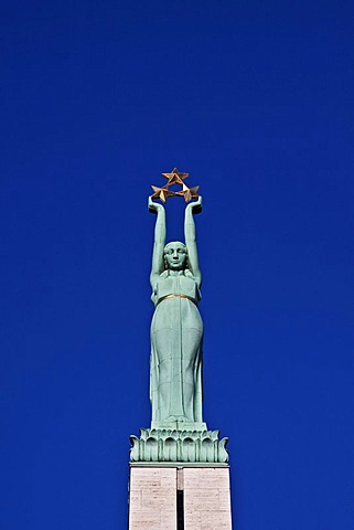 Freedom monument, Br&v&bas piemineklis in Latvian, called Milda, 1935, Riga, Latvia, Europe