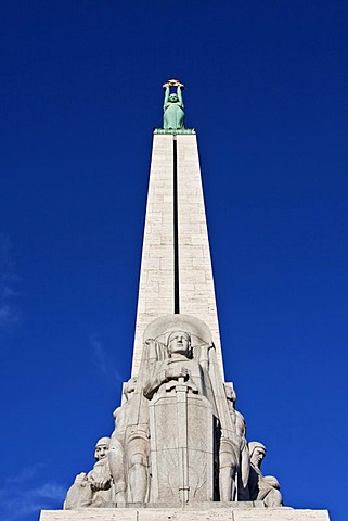 Freedom monument, Br&v&bas piemineklis in Latvian, called Milda, 1935, Riga, Latvia, Europe