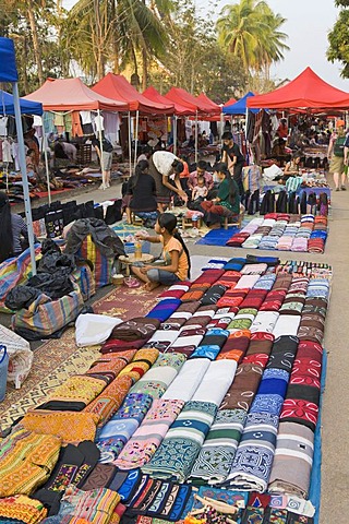 Shopping at the Handicraft Night Market, Luang Prabang, Laos, Laos, Southeast Asia