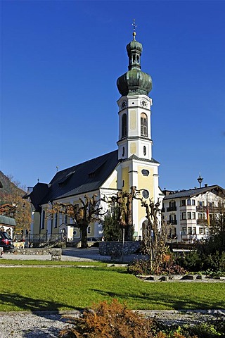 Parish church of St. Pankratius, St. Pancras, Reit im Winkl, Upper Bavaria, Germany, Europe