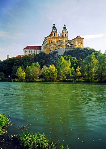 Melk Benedictine Abbey above the Danube, Wachau, Lower Austria, Europe