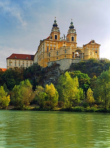 Melk Benedictine Abbey above the Danube, Wachau, Lower Austria, Europe