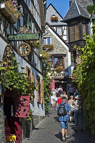 Drosselgasse street, Ruedesheim, Rheingau, Hesse, Germany, Europe