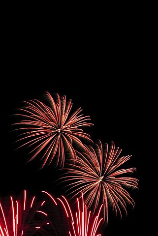 Fireworks display, aerial fireworks display, Brandenburg, Germany, Europe