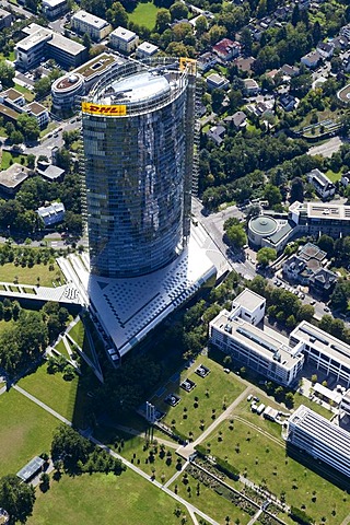 Aerial view, Post Tower, Bonn, Rhineland, North Rhine-Westphalia, Germany, Europe