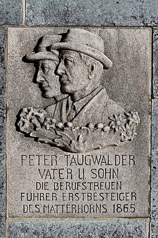 Monument for Peter Taugwalder, Zermatt, Canton Valais, Switzerland, Europe