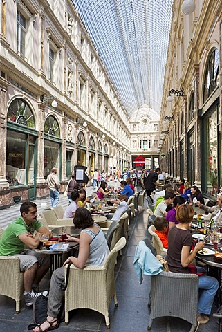 Galeries Royales St. Hubert, St. Hubert Galleries, Galerie de la Reine, Ilot Sacre, Brussels, Belgium, Benelux, Europe