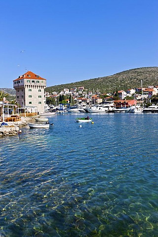 Fishing village of Marina with bay and marina, central Dalmatia, Dalmatia, Adriatic coast, Croatia, Europe, PublicGround