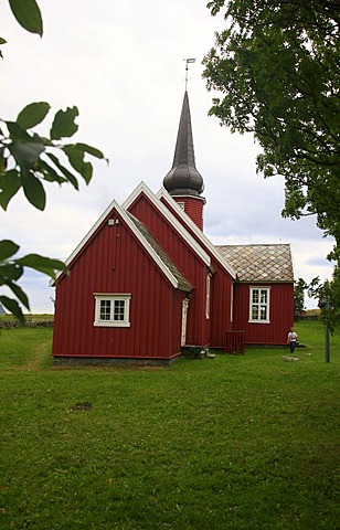 Flakstad Church, Flakstadoy, Lofoten, Norway, Scandinavia, Europe