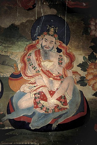 Tibetan fresco, Hemis Monastery, Ladakh, Indian Himalayas, Jammu and Kashmir, northern India, India, Asia