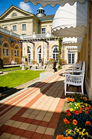 Patio of Regentenbau, Bad Kissingen, Bavaria, Germany, Europe