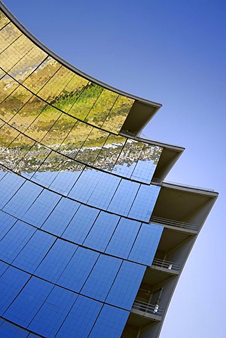 Solar furnace, le Grand Four Solaire d'Odeillo, 1000 kW thermal power station, detailed view of the parabolic mirror, Font-Romeu-Odeillo-Via, Pyrenees-Orientales, Northern Catalonia, France, Europe, PublicGround