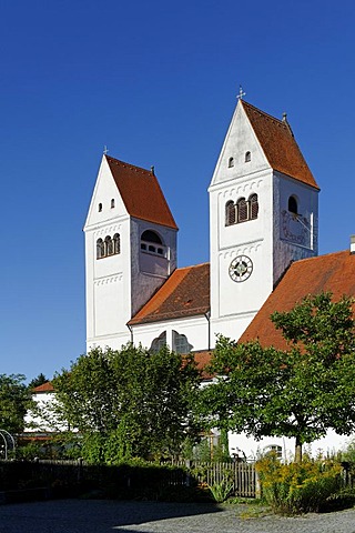 Parish Church of St. John the Baptist, former abbey of the Premonstratensian monks, Welfenmuenster, Steingaden, Upper Bavaria, Bavaria, Germany, Europe