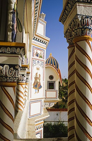 Beautifully painted haveli, Shekhavati region, Mandava, Rajasthan, India, Asia