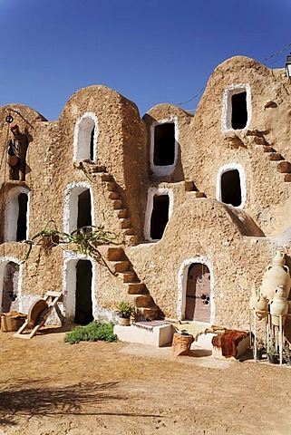 Ksar Berber village with ghofas, storerooms, open-air museum in Medenine, Tunisia, Maghreb region, North Africa, Africa