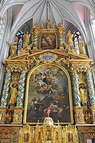 High altar of the Assumption of Mary by Johann Andreas Wolff, high altar, monastery church of Goettweig Abbey, Goettweiger Berg mountain, Furth, UNESCO World Heritage Site Wachau Cultural Landscape, Lower Austria, Austria, Europe