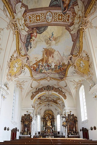 Pilgrimage Church of St. Rasso, Grafrath, Fuenfseenland, Five Lakes district, Upper Bavaria, Bavaria, Germany, Europe