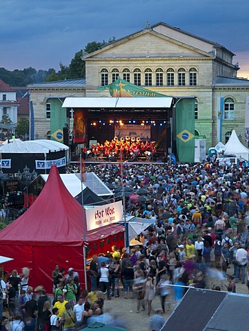 Samba festival Coburg, stage in front of the Landestheater, state theatre, Coburg, Upper Franconia, Franconia, Bavaria, Germany, Europe